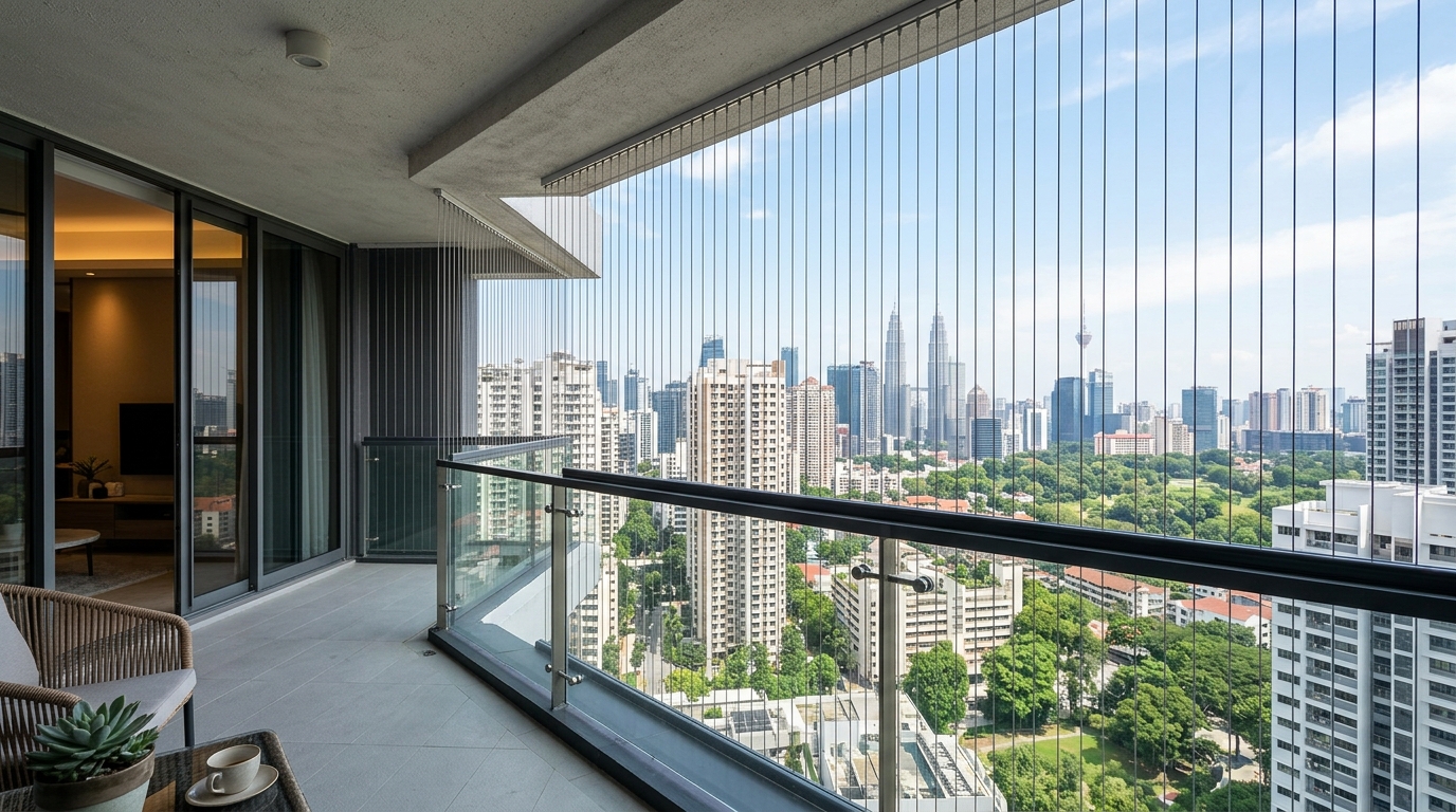 Vertical Balcony & Window Invisible Grills